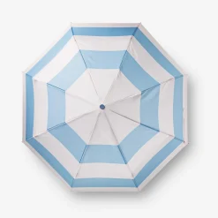 Foldable striped umbrella with UV protection