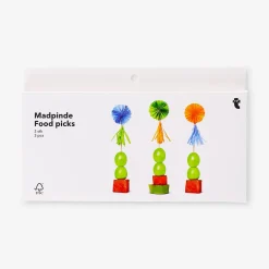 Food picks with paper fans and tassels - 3 pcs