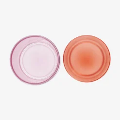 Frosted pink glass decorative jar