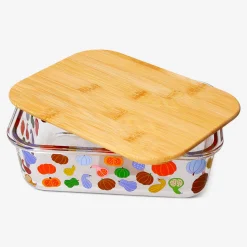 Glass food container with pumpkins - 22 cm