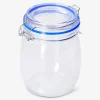 Glass jar with navy rim - 14 cm
