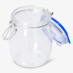Glass jar with navy rim - 14 cm