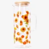 Glass jug with sunflower print - 1,15 L