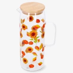 Glass jug with sunflower print - 1,15 L