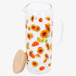 Glass jug with sunflower print - 1,15 L