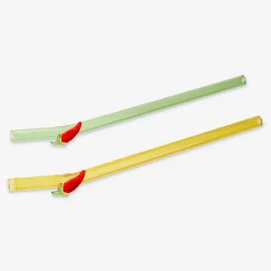 Glass straws with chilli decorations - 2 pcs