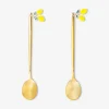 Gold dessert spoons with lemon decoration - 2 pcs