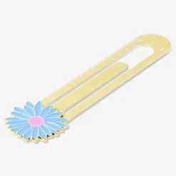 Gold metal ruler with flower