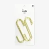 Gold metal S hooks - 4 pcs