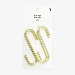Gold metal S hooks - 4 pcs