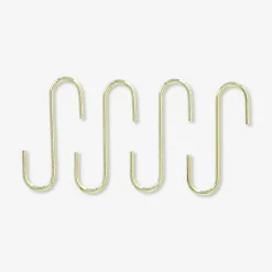 Gold metal S hooks - 4 pcs