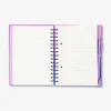 Gradient notebook with ballpoint pen and page markers
