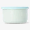 Green ceramic food container with silicone lid - 11 cm