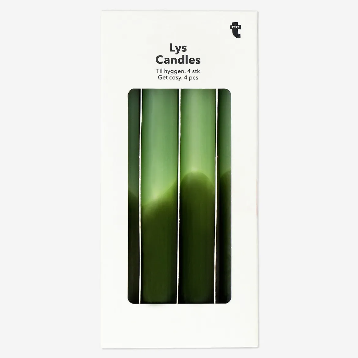 Green Dinner Candles - 4 pcs