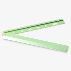 Green foldable ruler with stencils