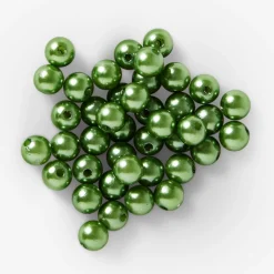 Green plastic beads for crafting - 40g pack