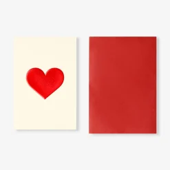 Greetings cards - Red hearts - 5 pcs