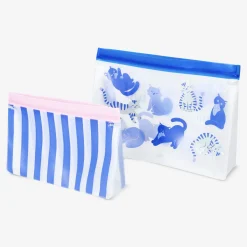 Grip seal bags with cats and stripes print - 2 pcs