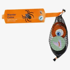 Halloween chocolate coins in net
