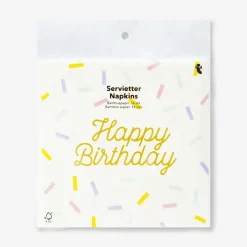 Happy birthday sprinkle napkins - 16 pcs