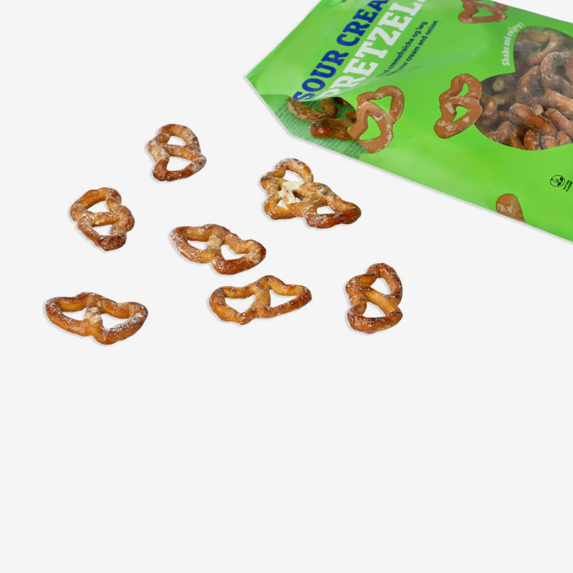 Heart pretzels - Sour cream and onion flavour