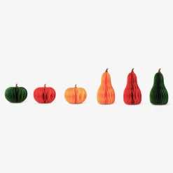 Honeycomb paper pumpkin decorations - 6 pcs