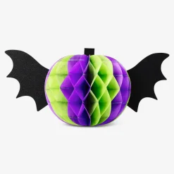 Honeycomb paper pumpkin with wings table decorations - 2 pcs
