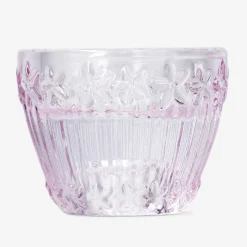 2 in 1 purple candle holder with embossed flowers