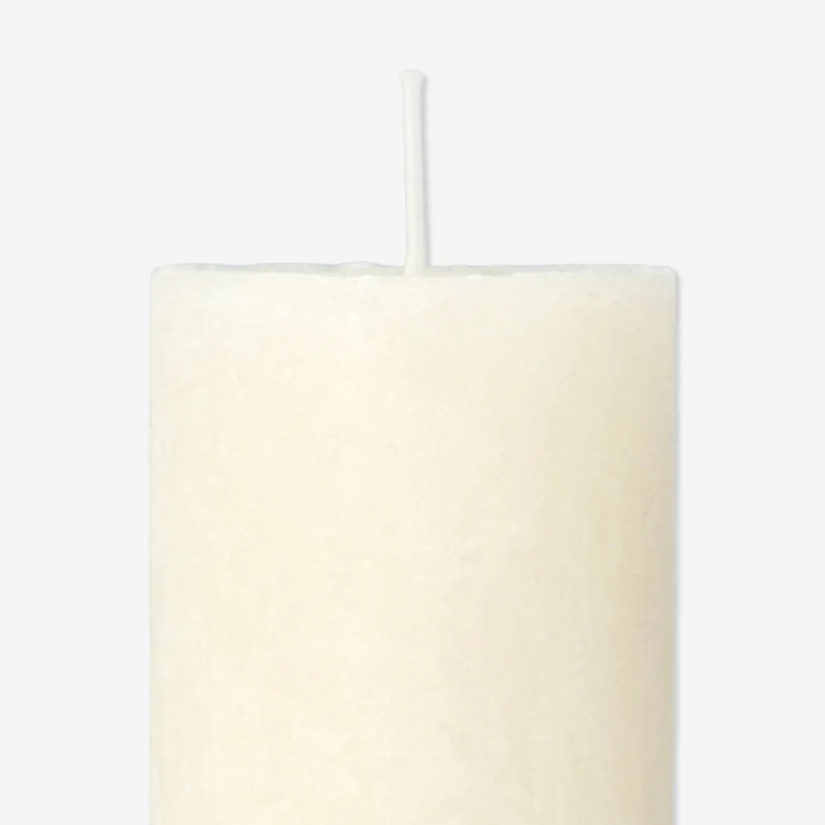 Ivory White Rustic Pillar Candle - 12 cm