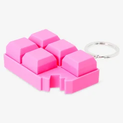Keyring - Pink chocolate bar clicking toy
