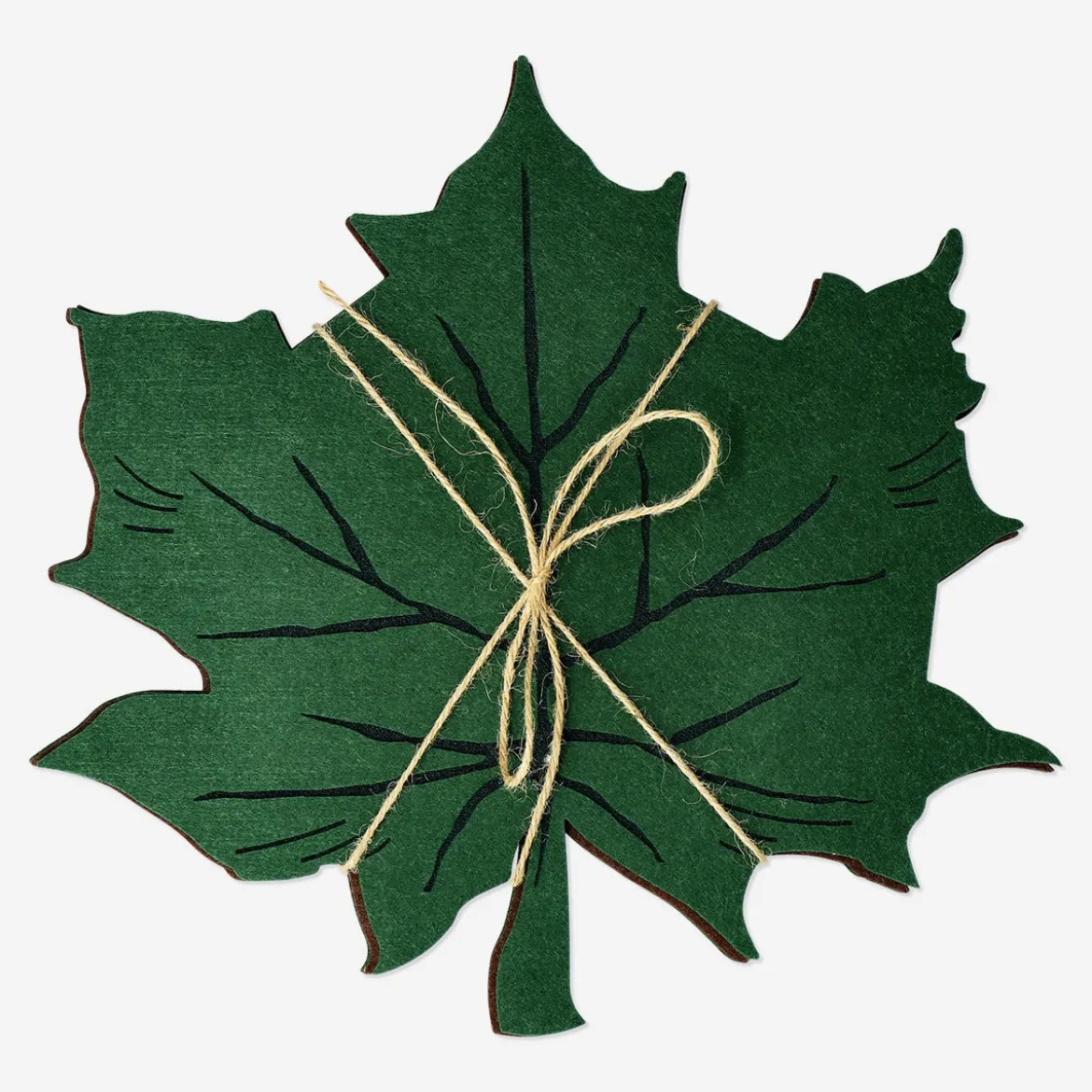 Leaf-Shaped Felt Placemats - 4 pcs