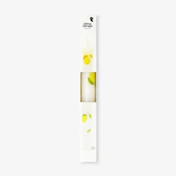 LED dinner candle with lemon print - 24 cm