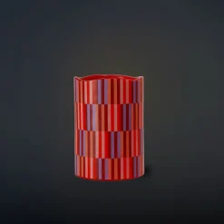 LED pillar candle with geometrical pattern - 10 cm