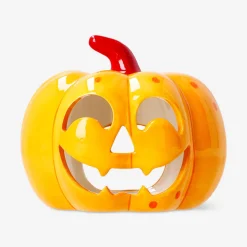LED pumpkin candle holder - 14 cm