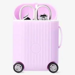Lilac manicure and pedicure set in suitcase - 6 pcs