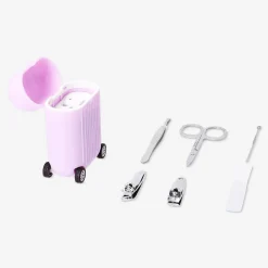 Lilac manicure and pedicure set in suitcase - 6 pcs