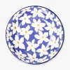Low ceramic bowl with floral design - 14 cm
