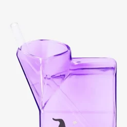 Milk carton glass with straw - 530 ml