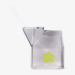 Milk carton glass with straw - 350 ml