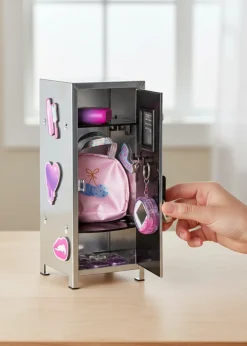 Mini metal locker with magnets