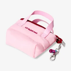Mini toiletry bag for lip gloss with cherry charm