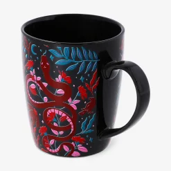 Mug with burgundy gothic print - 340 ml