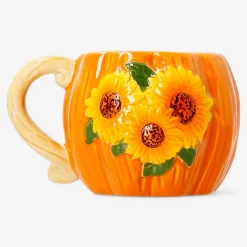 Mug with embossed sunflowers - 300 ml