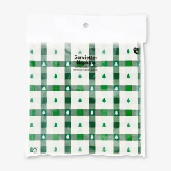 Napkins with blue and green checks - 16 pcs