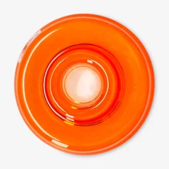 Orange candle and tealight holder - 7 cm
