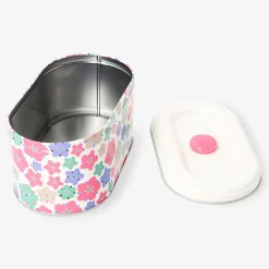 Oval cake tin with floral print - 23x13 cm