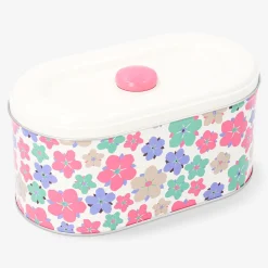 Oval cake tin with floral print - 23x13 cm