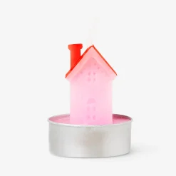 Pink and orange house tealights - 4 pcs