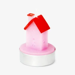 Pink and orange house tealights - 4 pcs