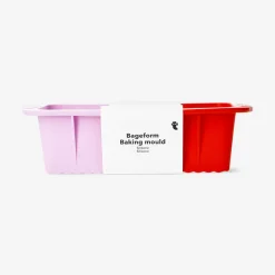 Pink and red silicone baking mould